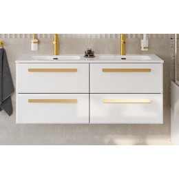 Cezares Тумба с раковиной Eco Cer-N 120 с 4 ящиками bianco lucido CZR-8095-120-2 ручки сатиновое золото