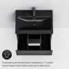 Am.Pm Тумба с раковиной Gem 60 подвесная черная матовая