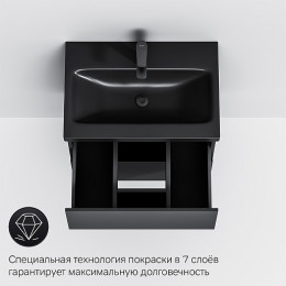 Am.Pm Тумба с раковиной Gem 60 подвесная черная матовая