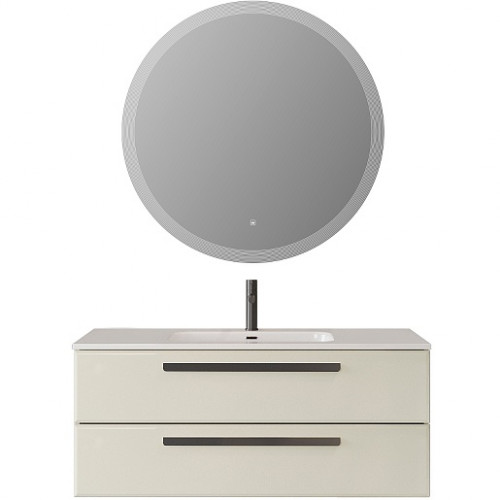 Cezares Тумба с раковиной Eco Cer-N 120 брашированная альпака CZR-8095-120 ручки чёрные