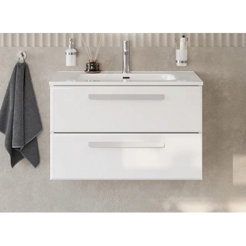 Cezares Тумба с раковиной Eco Cer-N 80 bianco opaco CZR-8095-80 ручки сатин