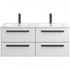 Cezares Тумба с раковиной Eco Cer-N 120 с 4 ящиками bianco lucido CZR-8095-120-2 ручки матовые чёрные