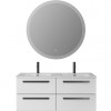 Cezares Тумба с раковиной Eco Cer-N 120 с 4 ящиками bianco lucido CZR-8095-120-2 ручки матовые чёрные