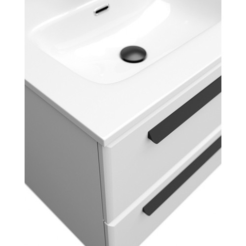Cezares Тумба с раковиной Eco Cer-N 120 с 4 ящиками bianco lucido CZR-8095-120-2 ручки матовые чёрные