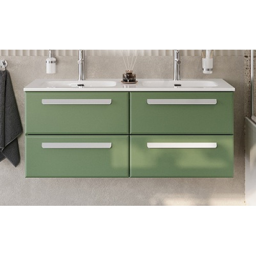 Cezares Тумба с раковиной Eco Cer-N 120 с 4 ящиками фисташковый софт CZR-8095-120-2 ручки сатин