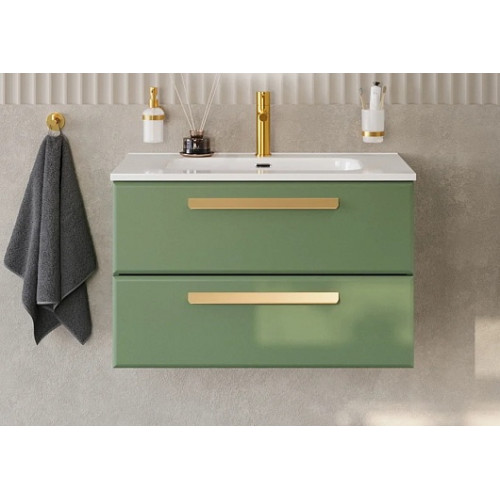 Cezares Тумба с раковиной Eco Cer-N 80 фисташковый софт CZR-8095-80 ручки сатиновое золото