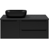 Brevita Тумба с раковиной Cargo 100 подвесная черная матовая