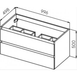 Cezares Тумба с раковиной MOLVENO 100 Legno Grigio