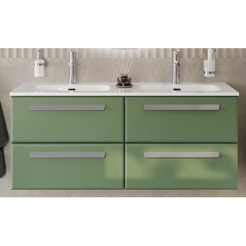 Cezares Тумба с раковиной Eco Cer-N 120 с 4 ящиками фисташковый софт CZR-8073-120-2 ручки серые
