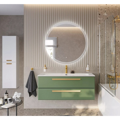 Cezares Тумба с раковиной Eco Cer-N 120 фисташковый софт CZR-8073-120 ручки сатиновое золото