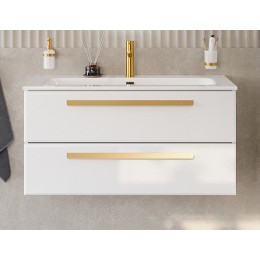 Cezares Тумба с раковиной Eco Cer-N 100 bianco opaco CZR-8073-100 ручки сатиновое золото