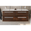 Cezares Тумба с раковиной Eco Cer-N 120 с 4 ящиками орех шоколад софт CZR-8095-120-2 ручки серые