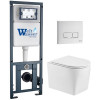 Подвесной унитаз с инсталляцией WeltWasser Marberg 410 / Nesenbach 004 GL-WT / MAR 410 SE GL-WT 10000011721 белый глянцевый