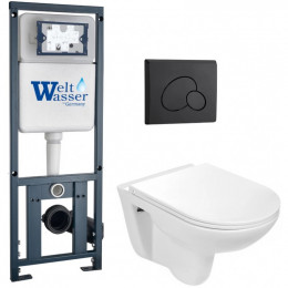 Подвесной унитаз с инсталляцией WeltWasser Marberg 410 / Baarbach 004 GL-WT / MAR 410 RD MT-BL 10000010356 белый глянец