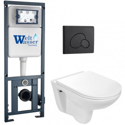 Подвесной унитаз с инсталляцией WeltWasser Marberg 410 / Baarbach 004 GL-WT / MAR 410 RD MT-BL 10000010356 белый глянец