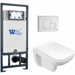 Подвесной унитаз с инсталляцией WeltWasser Marberg 507 / Kehlbach 004 GL-WT / MAR 507 SE GL-WT 10000010733 белый глянец