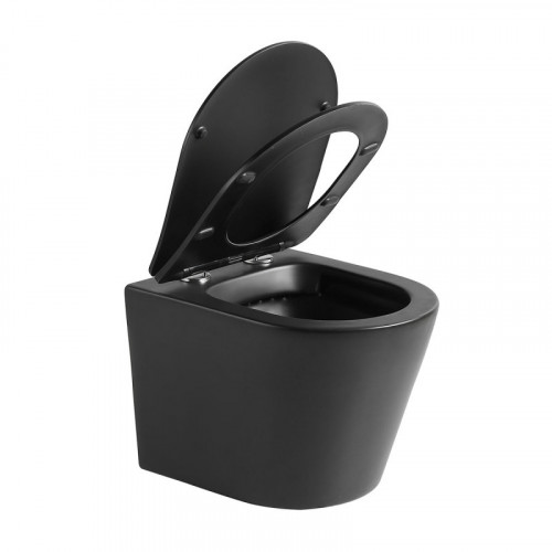 Унитаз подвесной Vincea Piatti VT1-11SMB с сиденьем soft-close черный матовый