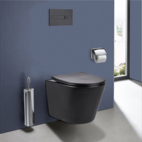 Унитаз подвесной Vincea Piatti VT1-11SMB с сиденьем soft-close черный матовый