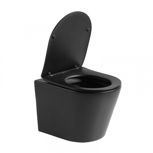 Унитаз подвесной Vincea Piatti VT1-11SMB с сиденьем soft-close черный матовый