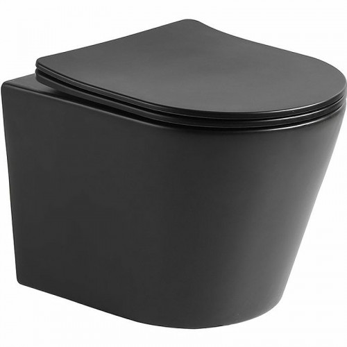 Унитаз подвесной Vincea Piatti VT1-11SMB с сиденьем soft-close черный матовый