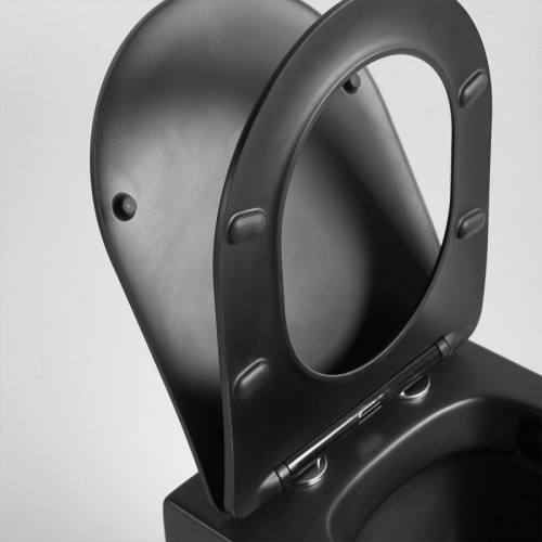Унитаз подвесной Vincea Piatti VT1-11SMB с сиденьем soft-close черный матовый