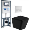Подвесной унитаз с инсталляцией Weltwasser Marberg 410 / Gelbach 043 GL-BL / MAR 410 SE GL-WT 10000011955 черный глянцевый