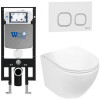 Подвесной унитаз с инсталляцией WeltWasser Amberg 497 / Merzbach 043 GL-WT / Amberg RD-WT 10000011290 белый глянцевый
