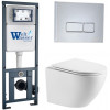 Подвесной унитаз с инсталляцией WeltWasser Marberg 410 / Merzbach 043 MT-WT / MAR 410 SE-CR 10000011433 белый матовый