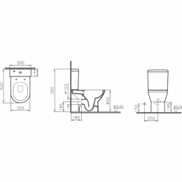Напольный унитаз VitrA Integra Round Open-Back 9833B003-7206