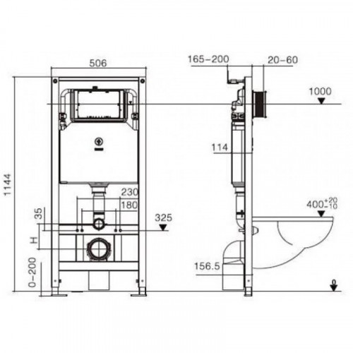 Подвесной унитаз с инсталляцией Weltwasser Amberg 506 / Baarbach 004 GL-WT / Amberg RD-BL 10000006767 белый глянец