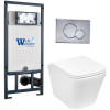Подвесной унитаз с инсталляцией Weltwasser Marberg 507 / Gelbach 043 GL-WT / MAR 507 RD CR 10000011878 белый глянцевый