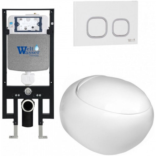 Подвесной унитаз с инсталляцией WeltWasser Amberg 497 / Jeckenbach 004 GL-WT / Amberg RD-WT 10000006626 белый глянец
