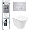 Подвесной унитаз с инсталляцией WeltWasser Amberg 350 ST / Telbach 004 GL-WT / Amberg RD-MT CR 10000006589 белый глянцевый