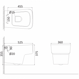 Унитаз Creo Lyon LY1100 + LY1001 (UF5230S) белый