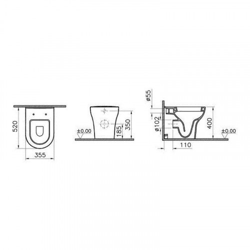 Приставной унитаз Vitra Zentrum 5788B003-0075
