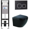 Подвесной унитаз с инсталляцией WeltWasser Amberg 350 / Merzbach 041 XL MT-BL / Amberg RD-BL 10000012364 черный матовый