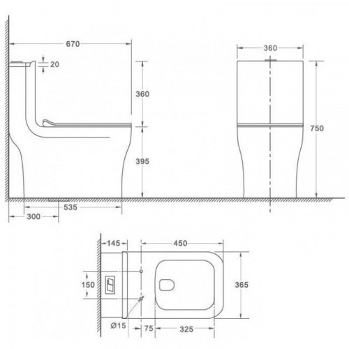 Унитаз-компакт WeltWasser Gelbach 001 GL-WT 10000009942 белый глянец