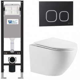 Подвесной унитаз с инсталляцией WeltWasser Amberg 350 / Merzbach 043 MT-WT / Amberg RD-BL 10000012389 белый матовый