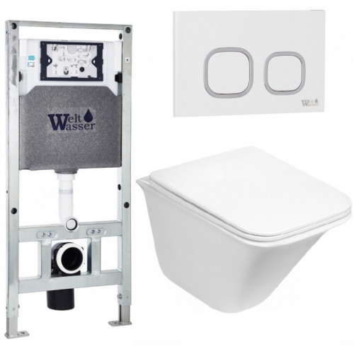 Подвесной унитаз с инсталляцией WeltWasser Amberg 506 ST / Rotbach 004 GL-WT / Amberg RD-WT 10000006922 белый глянцевый