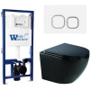 Подвесной унитаз с инсталляцией WeltWasser Bamberg 525 / Merzbach 041 XL MT-BL / Bamberg WT 10000012874 черный матовый