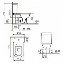 Унитаз напольный Vitra Serenada 9722B003-7204 с деревянным сиденьем