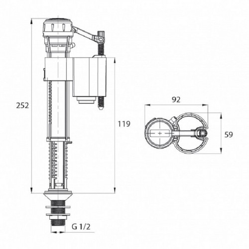 Клапан впускной Iddis F012400-0007 с нижним подводом воды