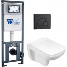 Подвесной унитаз с инсталляцией WeltWasser Marberg 410 / Kehlbach 004 GL-WT / MAR 410 RD MT-BL 10000010729 белый глянец