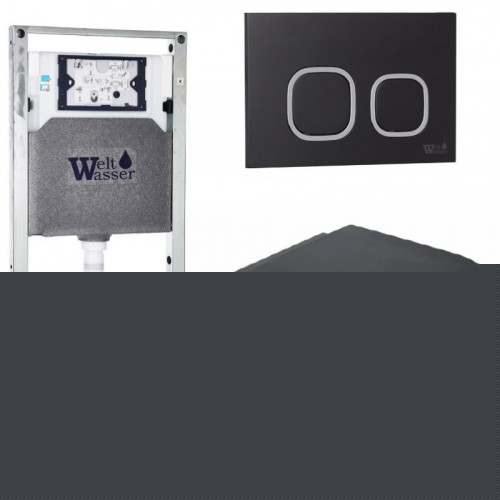 Подвесной унитаз с инсталляцией WeltWasser Amberg 506 ST / Merzbach 043 MT-BL / Amberg RD-BL 10000011345 черный матовый