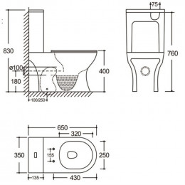 Унитаз-компакт Aquanet Roll 3.0 Tornado 348009/348008 с сиденьем белый