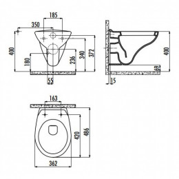 Унитаз подвесной Creavit  TP320-11CB00E-0000