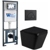 Подвесной унитаз с инсталляцией Weltwasser Marberg 410 / Gelbach 043 GL-BL / MAR 410 RD MT-BL 10000011953 черный глянцевый