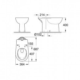 Чаша унитаза Grohe Bau Ceramic 39429000