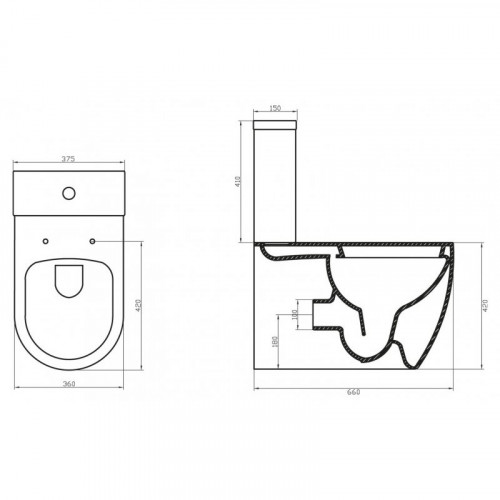 Унитаз-компакт BelBagno Marino BB105CPR/BB105T/BB105SC безободковый