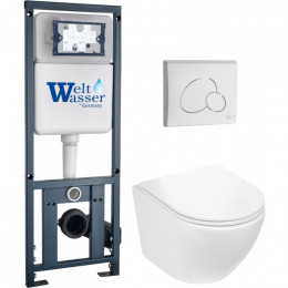 Подвесной унитаз с инсталляцией WeltWasser Marberg 410 / Merzbach 043 GL-WT / MAR 410 RD GL-WT 10000011309 белый глянцевый